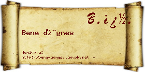 Bene Ágnes névjegykártya