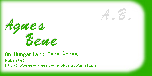 agnes bene business card